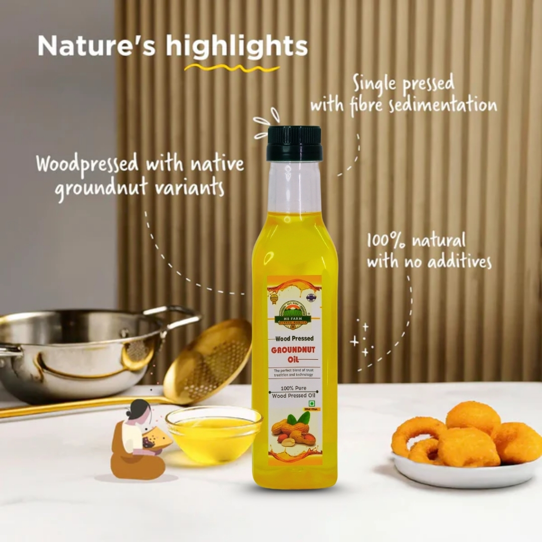 Wood-Pressed Ground Nut Oil | 500ML - Image 2